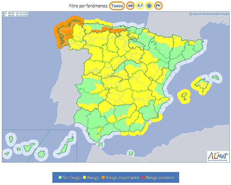 FORECAST: Yellow and orange severe weather alerts are already in place for much of Spain over the weekend