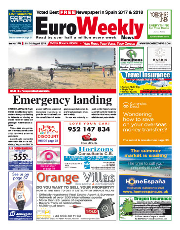 Euro Weekly News - Costa Blanca North 8 - 14 August 2019 Issue 1779
