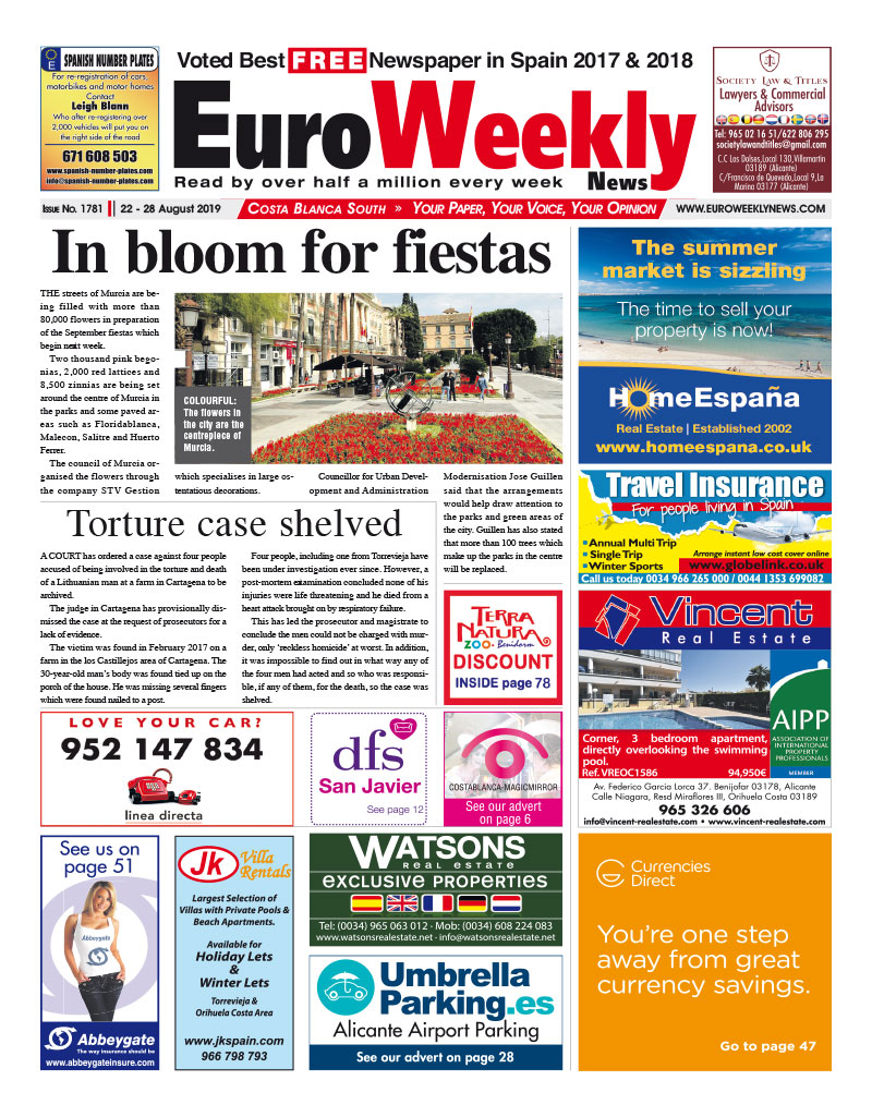 Costa Blanca South 22 - 28 August 2019 Issue 1781