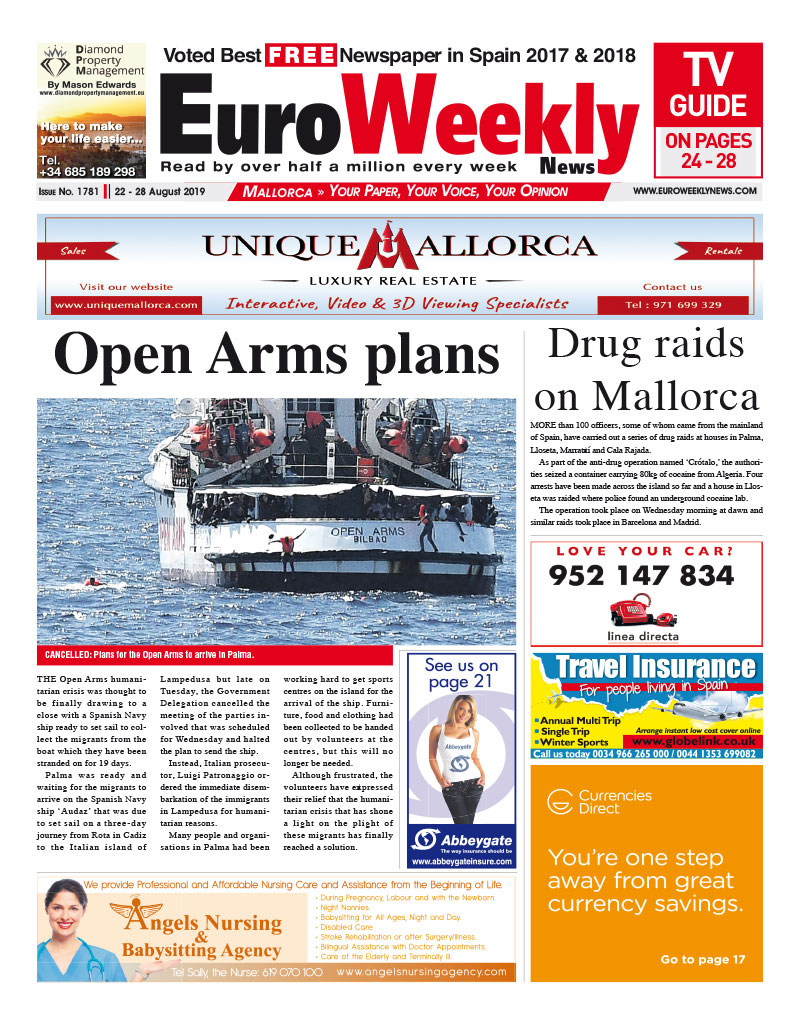 Euro Weekly News - Mallorca 22 - 28 August 2019 Issue 1781