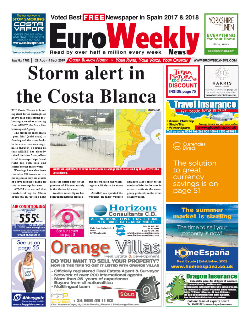 Costa Blanca North 29 August - 4 September 2019 Issue 1782