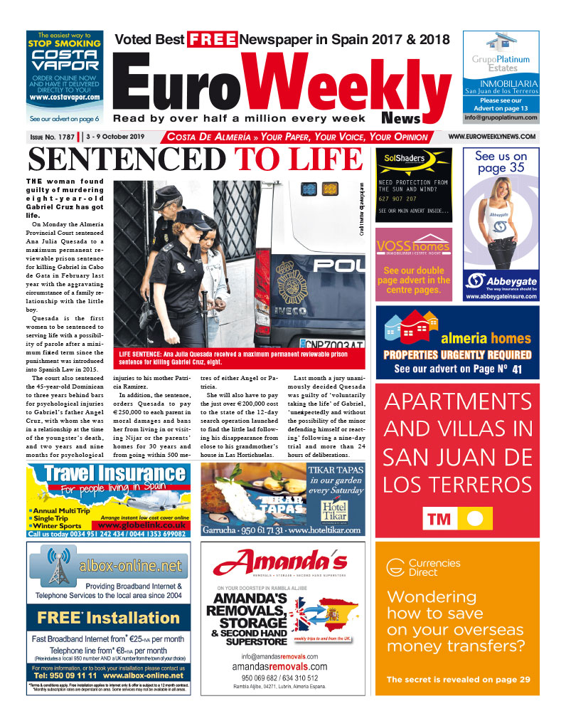 Euro Weekly News - Costa de Almeria 3 - 9 October 2019 Issue 1787