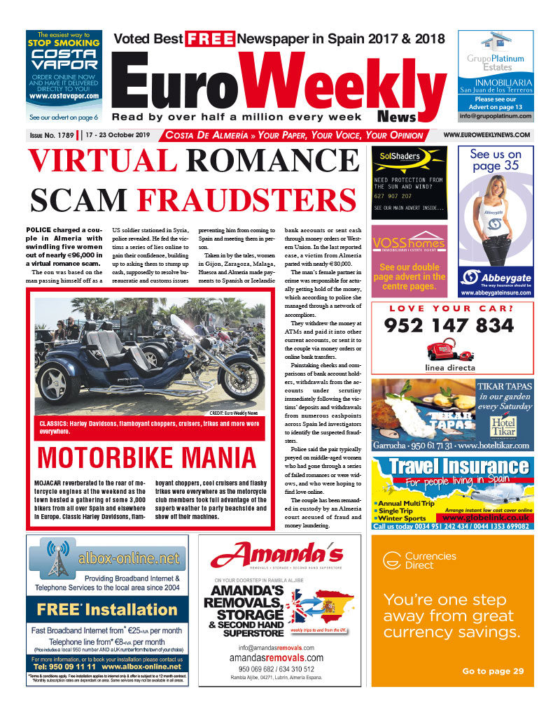 Euro Weekly News - Costa de Almeria 17 - 23 October 2019 Issue 1789