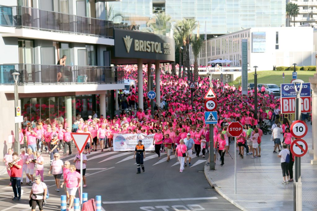 Benidorm streets flooded with pink 
