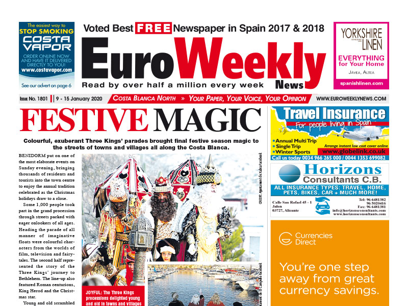 Euro Weekly News - Costa Blanca North 9 - 15 January 2020 Issue 1801