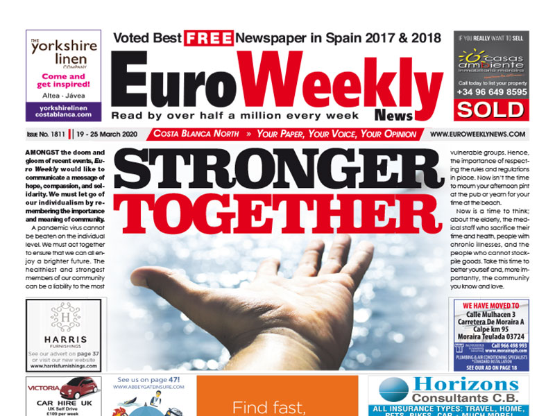 Euro Weekly News - Costa Blanca North 19 - 25 March 2020 Issue 1811