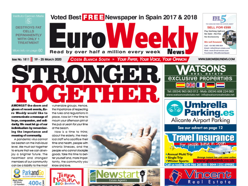 Euro Weekly News - Costa Blanca South 19 - 25 March 2020 Issue 1811