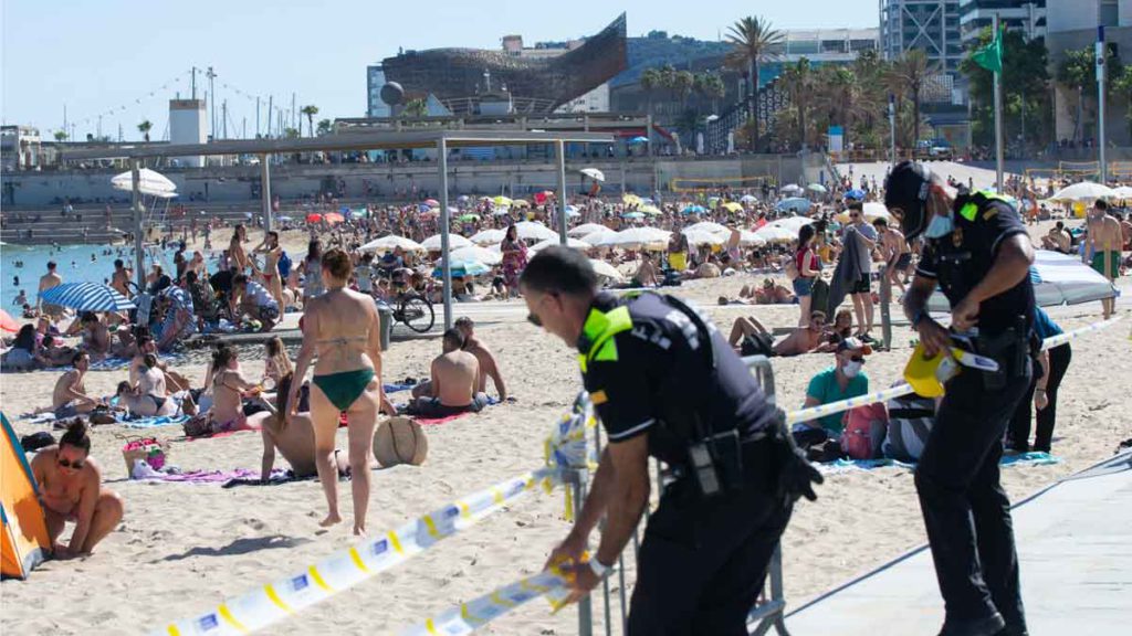 Barcelona has slashed the capacity of ten beaches by 6,000 sunbathers a day amid fears of a second wave of the coronavirus.