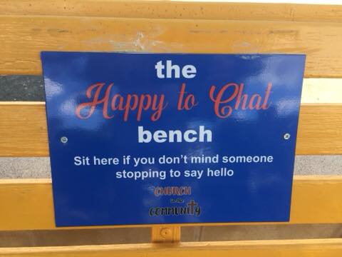 Happy To Chat bench