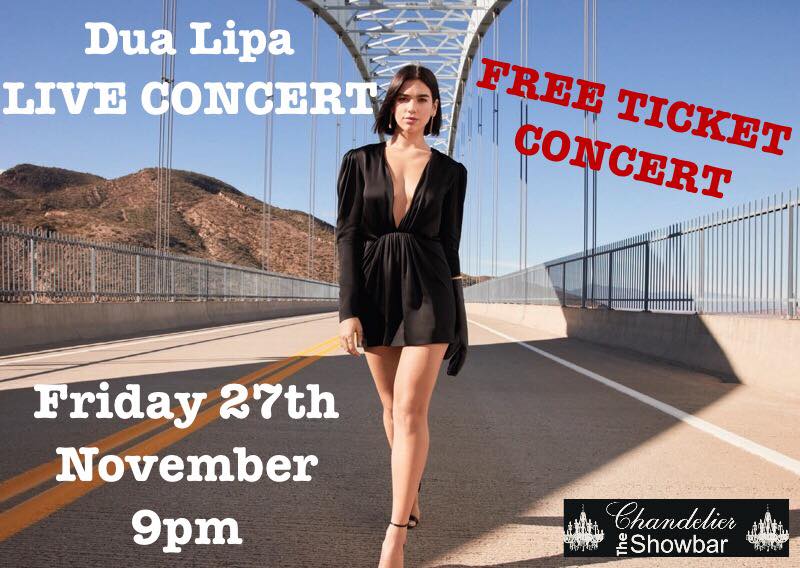 Dua Lipa live concert at Chandelier Bar in Algorfa