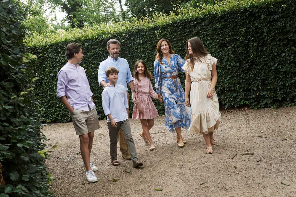 Prince Christian (left) with his family in the summer