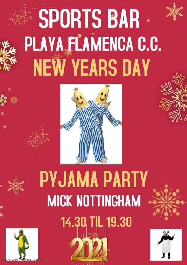 New Year's Day Pyjama Party in Playa Flamenca