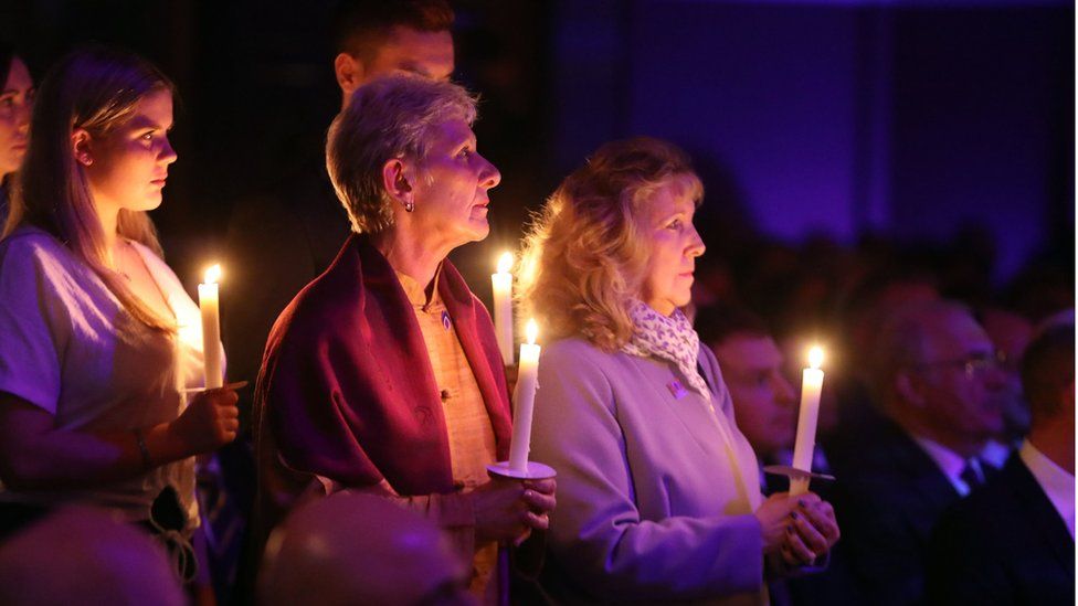 Survivors and Political Leaders Light Candles In Remembrance Holocaust Memorial Day