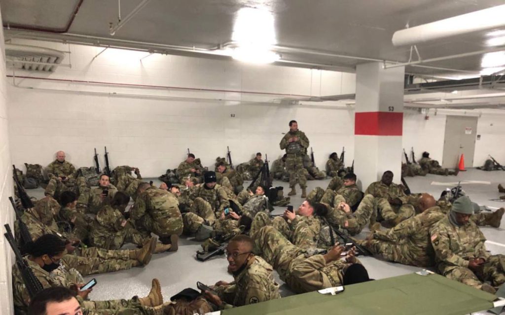Outcry as US Capitol Troops Pictured Sleeping in Car Park