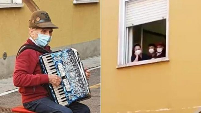 Man who played accordion under wife’s hospital window admitted with coronavirus