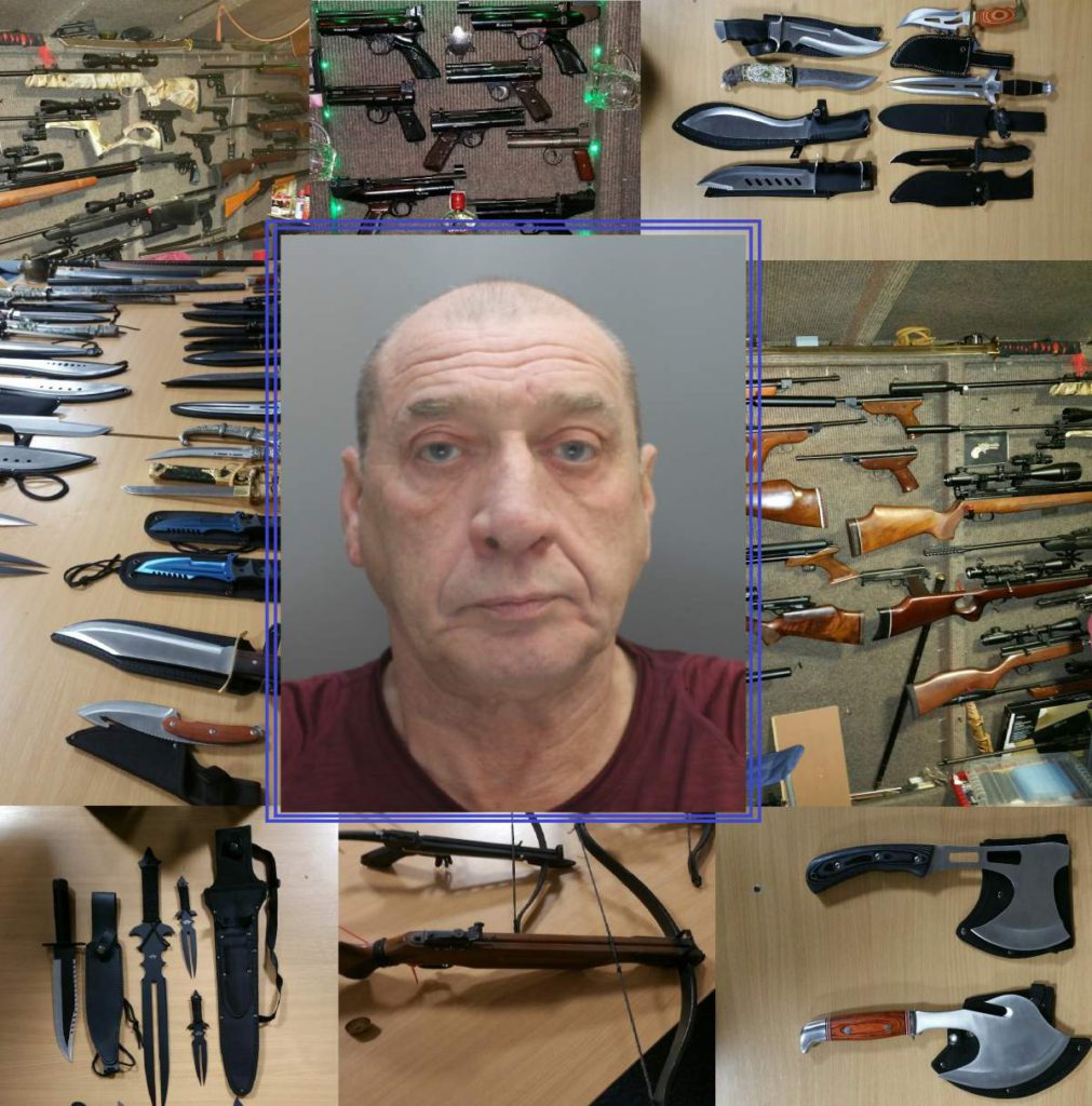 Firearms hoarder jailed after 150 weapons found in his garden shed