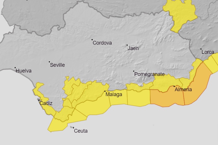 Spain's Costa del Sol Issued Yellow Weather Warnings