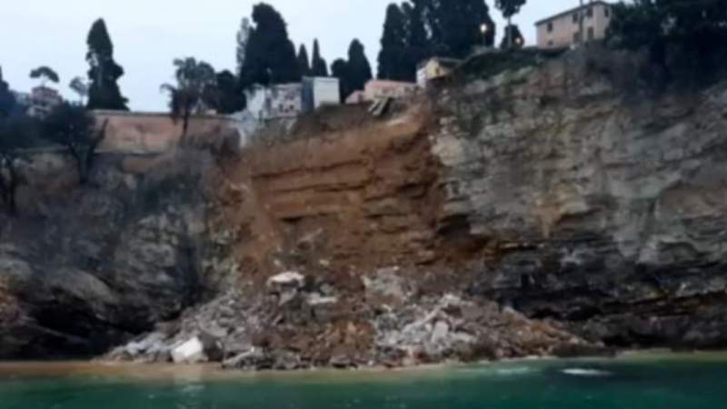 Landslide Near Genoa, Italy, Sends Hundreds Of Coffins Into The Sea