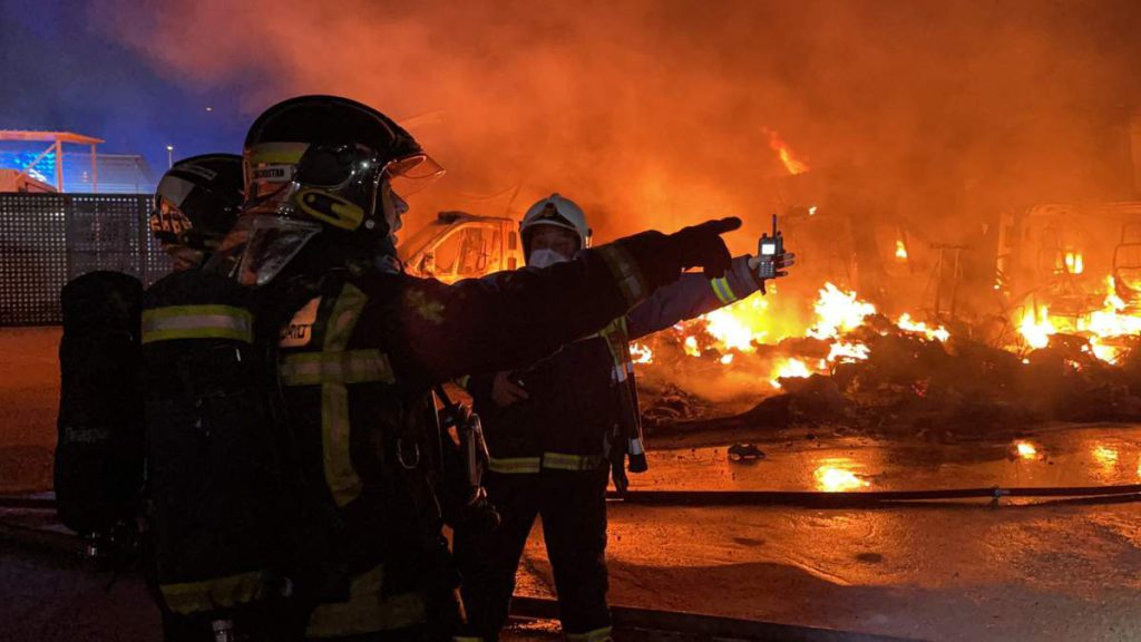 Massive blaze and several explosions destroy caravan business