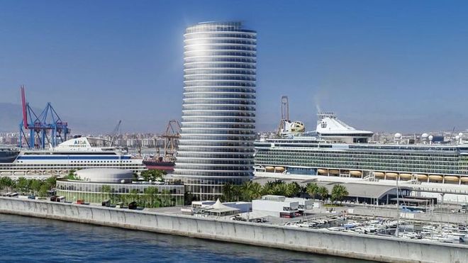 Mayor Of Malaga Praises The Design Of The Proposed Port Skyscraper Hotel