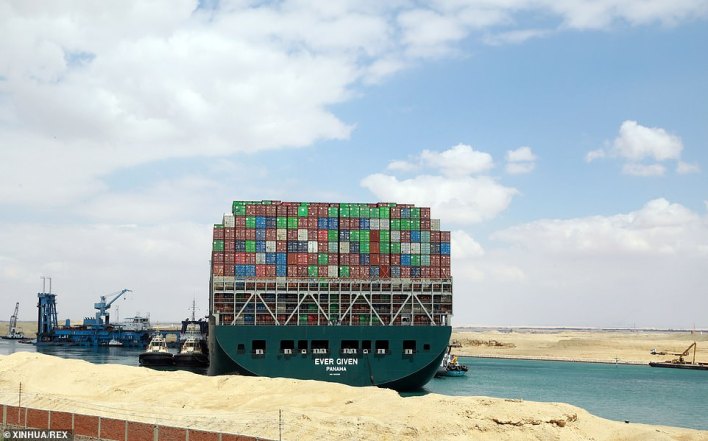 Megaship Blocking Suez Canal ‘Moves 100ft’ After Six-Day Rescue Mission