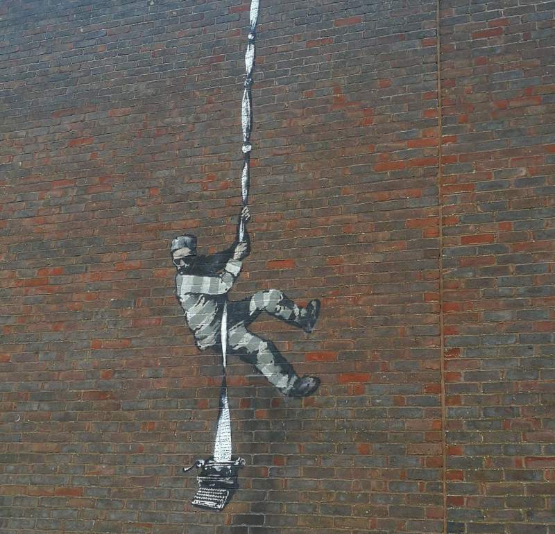 Possible New Banksy Art Shows Person Escaping Reading Prison