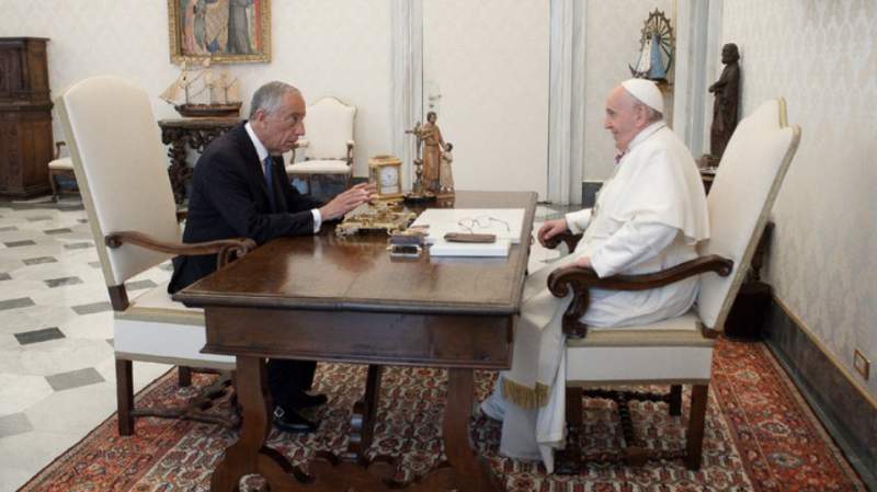 Portugal's President Marcelo Meets With The Pope In The Vatican