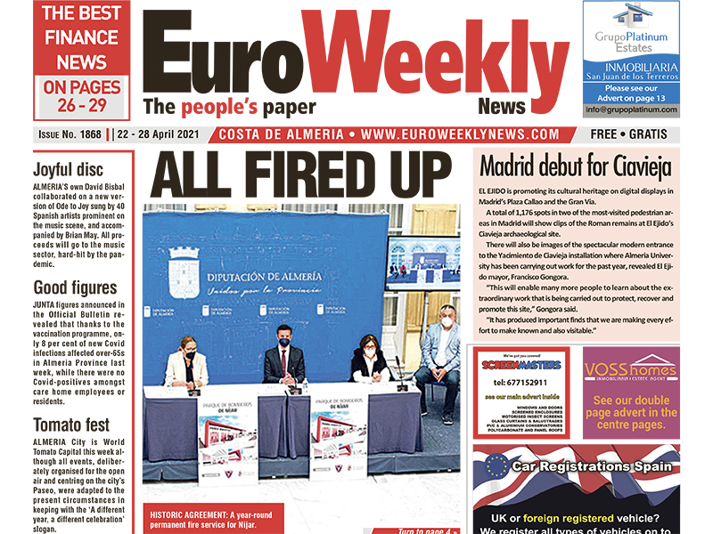 Euro Weekly News - Costa de Almeria 22 - 28 April 2021 Issue 1868