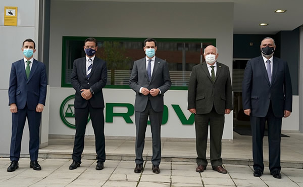 Juanma Moreno Visits The Rovi Vaccine Facility In Granada