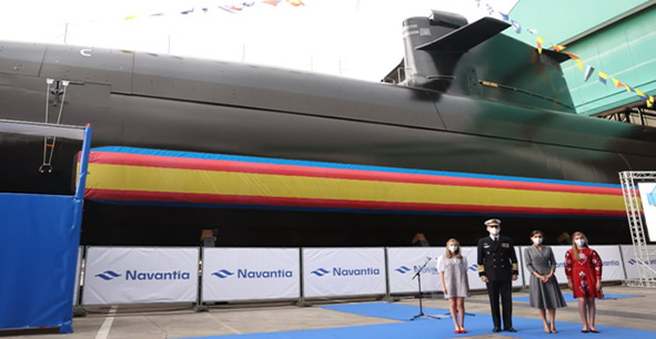 Princess Loenor Of Asturias Baptises The 'Isaac Peral' Submarine