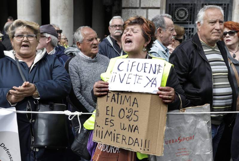 Thousands All Over Spain Demonstrate Against Proposed Cuts In State Pensions