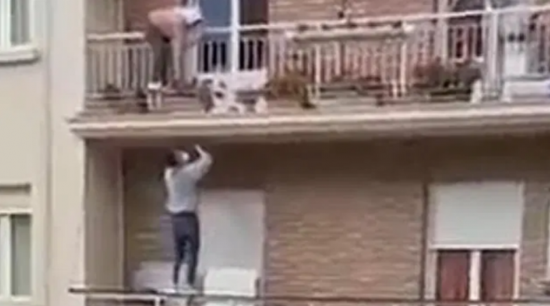 Hero Climbs Two Story Building To Save Elderly Neighbour