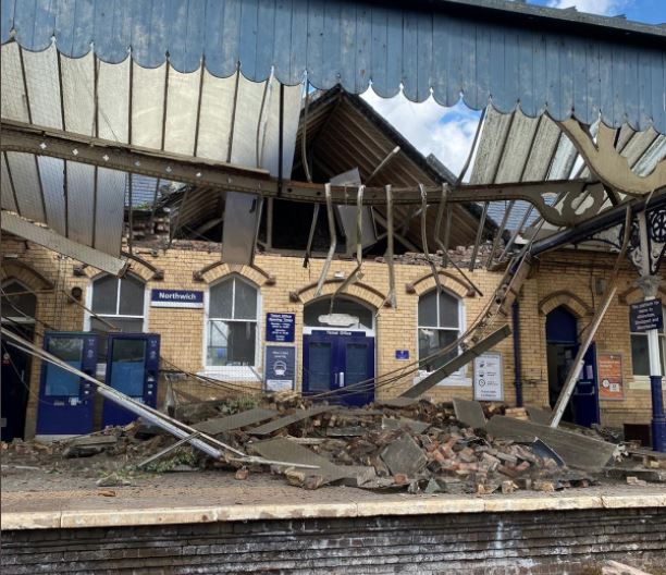rain Station Roof Collapse Sparks Passenger Chaos in Northwich