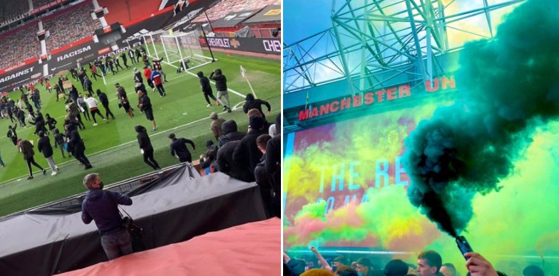 Manchester United Fans Invade Pitch And Protest At Old Trafford