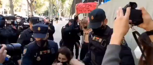 Femen Activists Protest In Front Of Rocio Monasterio