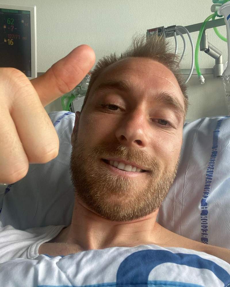 Christian Eriksen Gives Thumbs Up And Smiles From Hospital Bed In First Picture Since Euro 2020 Collapse