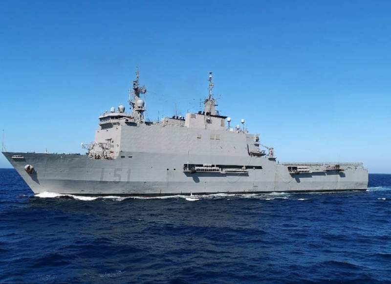 Spanish Navy's Amphibious Assault Ship 'Galicia' Docks In Malaga