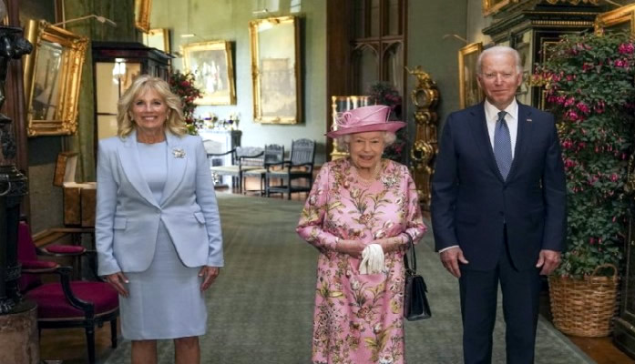 President Biden Has Tea With The Queen At Windsor Castle