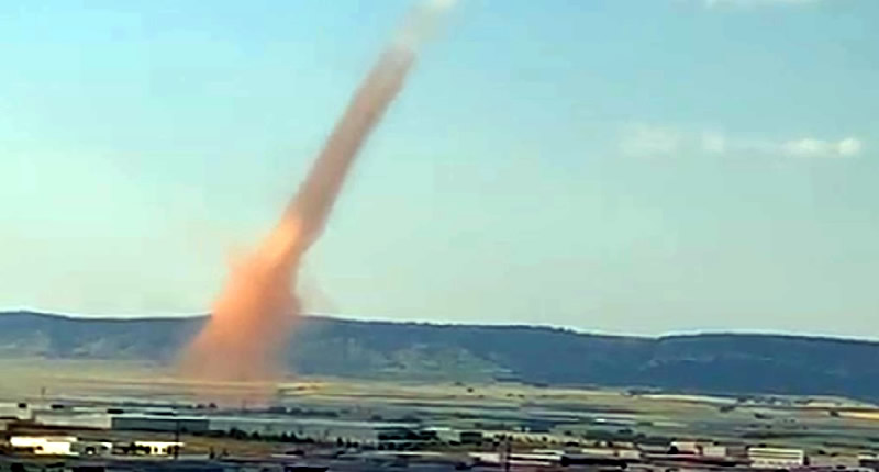 Spectacular Tornado On The A-23 In Caudé in Aragon
