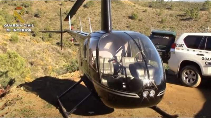 A helicopter found with 200 kilos of hashish in Torremolinos