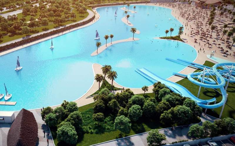 Europe's largest man-made beach will open in the town of Alovera outside Madrid this Summer