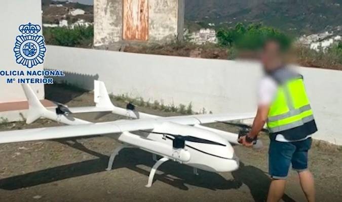Drugs Drone recovered in joint Spanish - French Police operation in Axaquia