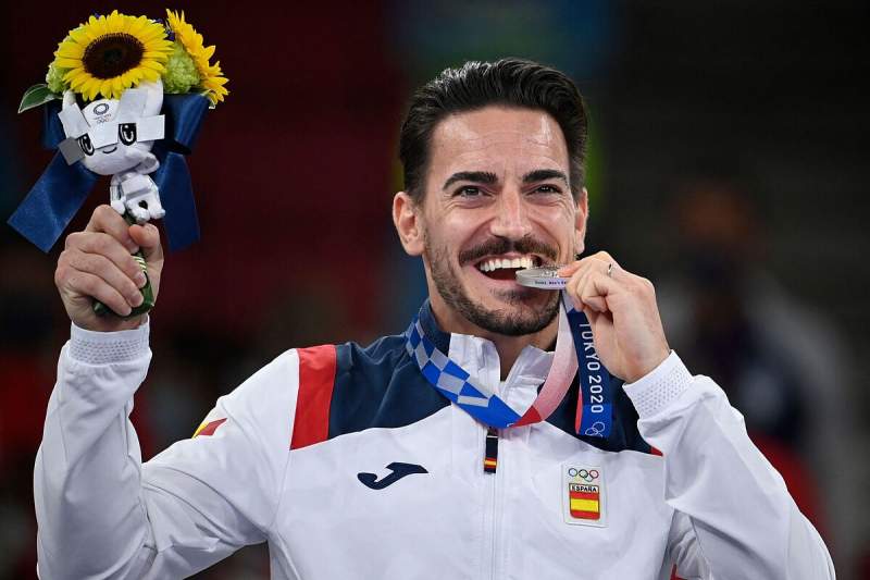Damián Quintero from Malaga wins a silver medal for karate at the Tokyo Olympics