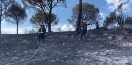 Fire at Madrid's San Juan reservoir under control after burning 50 hectares