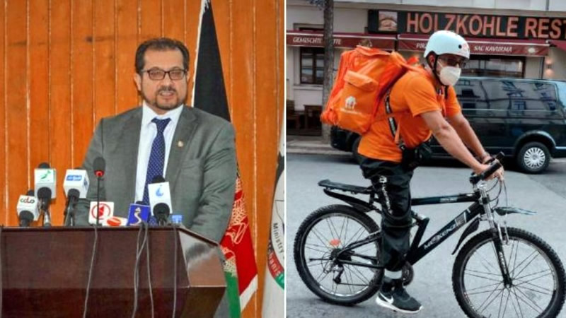 Former Afghan Minister of Communications now a delivery rider in Germany