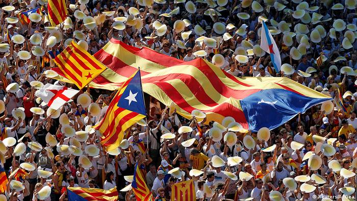 Thousands of Catalans in Barcelona rally for independence from Spain