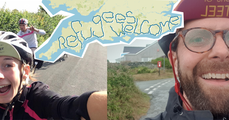 Cyclists use GPS to draw giant ‘Refugees Welcome’ across the UK