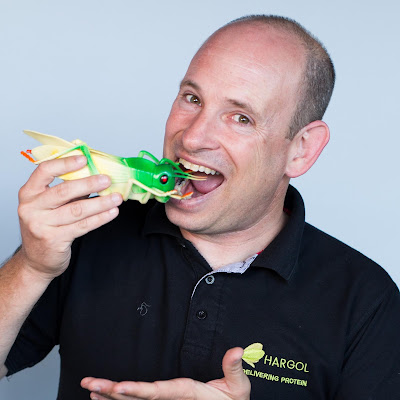 CEO Dror Tamir enjoys the odd grasshopper snack