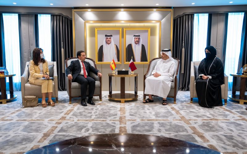 The politicians met in Qatar Credit: Twitter
