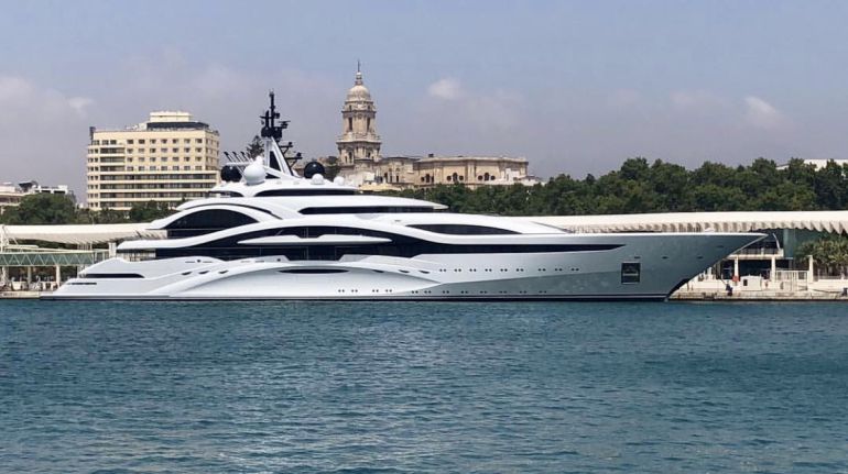 Megayacht owned by the Emir of Qatar docks in Malaga Port